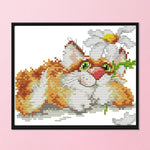 14CT Stamped Cross Stitch Needlework Kits DIY Cotton Thread  D510 Puppy