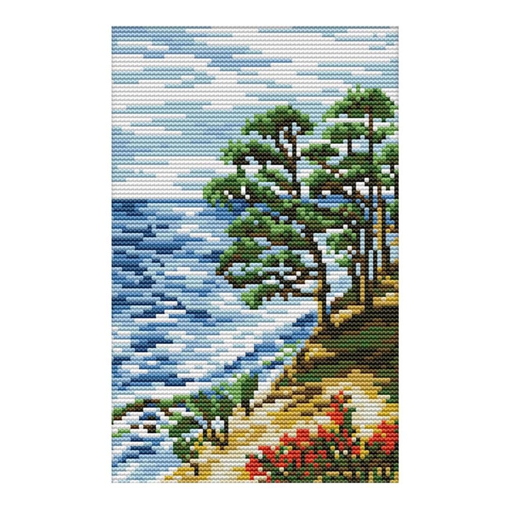 14CT Stamped DIY Cross Stitch Kits Needlework Gift  F716 Riverside Scenery