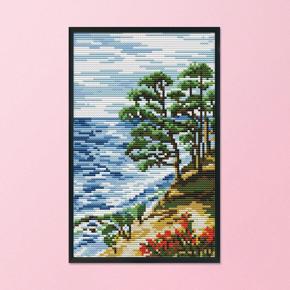 14CT Stamped DIY Cross Stitch Kits Needlework Gift  F716 Riverside Scenery