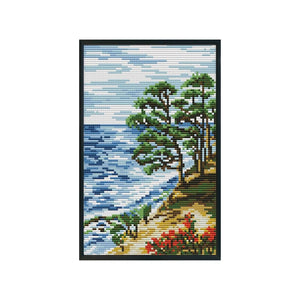 14CT Stamped DIY Cross Stitch Kits Needlework Gift  F716 Riverside Scenery