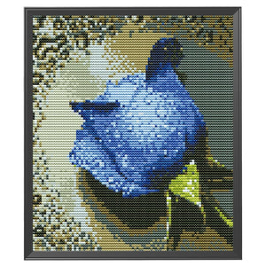 DIY Cross Stitch Kits 11CT Stamped Needlework Cotton Thread  505 Blue Rose