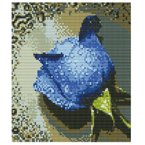 DIY Cross Stitch Kits 11CT Stamped Needlework Cotton Thread  505 Blue Rose