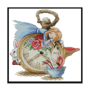 Stamped Cross Stitch Fairy Tale Character 14CT Embroidery Set  Girl KB083