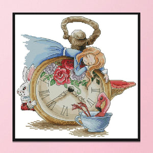 Stamped Cross Stitch Fairy Tale Character 14CT Embroidery Set  Girl KB083