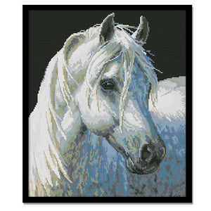 14CT Stamped Cross Stitch Kits DIY Crafts Needlework  DA258 White Horse 4