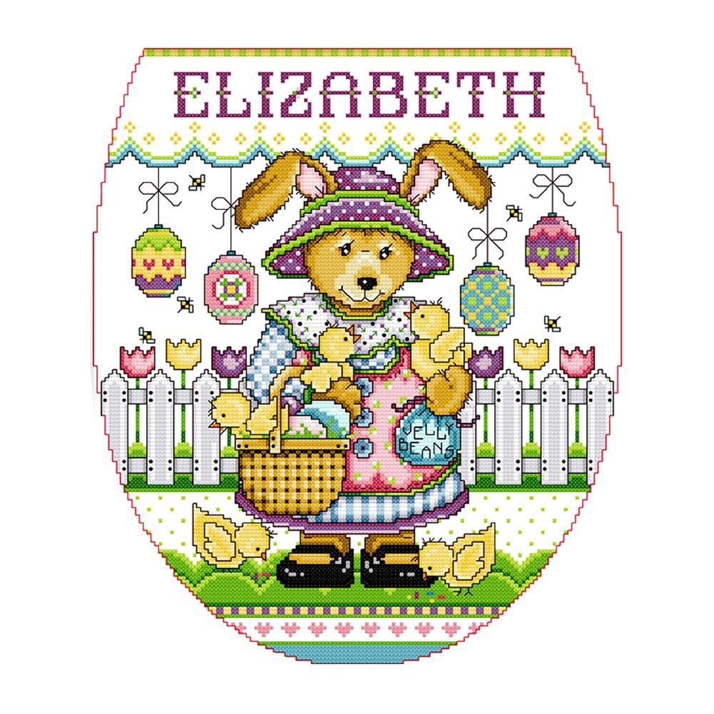 14CT Stamp Cross Stitch Kit DIY Easter Ecological Cotton Needlework  KB018