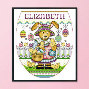 14CT Stamp Cross Stitch Kit DIY Easter Ecological Cotton Needlework  KB018