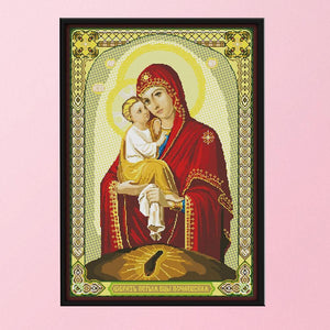 DIY Virgin and Child 14CT Stamped Canvas Cross Stitch Needlework  R820