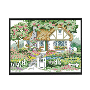 14CT Stamped Needlework DIY Garden Art Cross Stitch Kits 41 X 32cm  F589