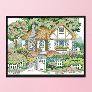 14CT Stamped Needlework DIY Garden Art Cross Stitch Kits 41 X 32cm  F589