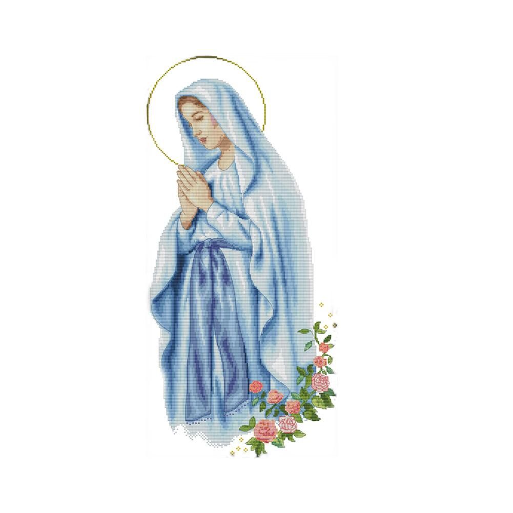 Virgin Mary Embroidery Set 14CT Stamped Cross Stitch DIY Needlework  R719