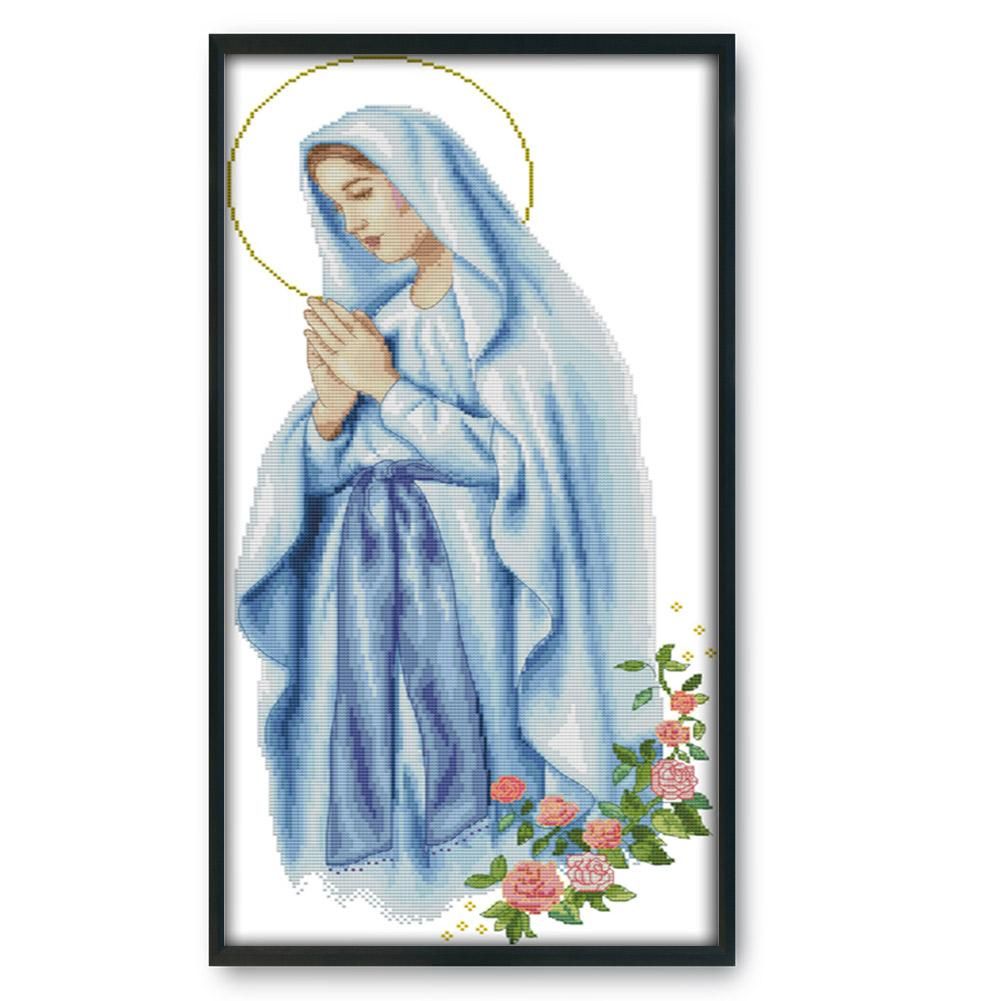 Virgin Mary Embroidery Set 14CT Stamped Cross Stitch DIY Needlework  R719