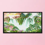 14CT Stamp Cotton Thread Cross Stitch DIY Landscape Embroidery  F005 2014