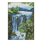 14CT Stamped Cross Stitch Needlework DIY Cotton Thread  F884 Waterfall