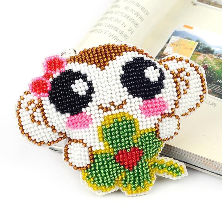 Bead Embroidery Keychain - Lucky Monkey