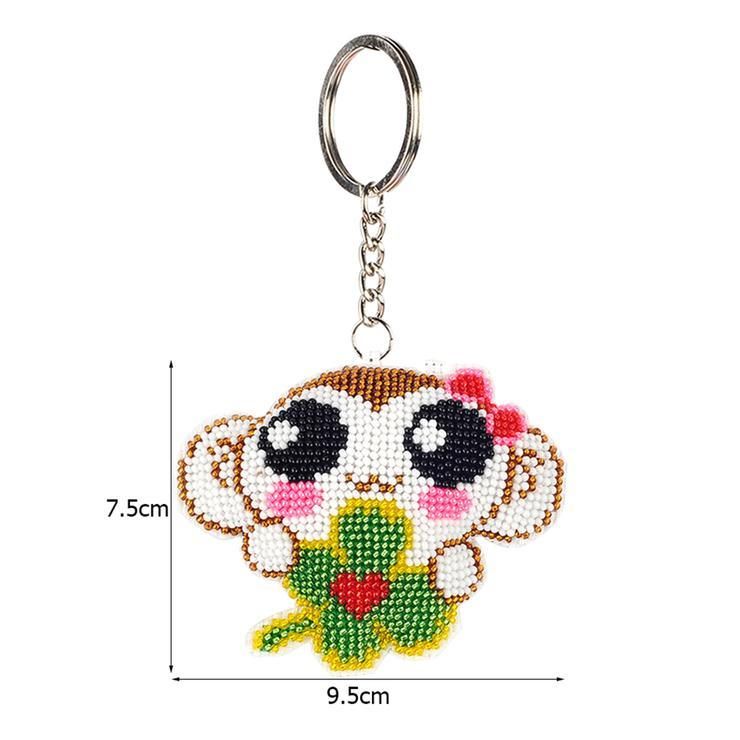 Bead Embroidery Keychain - Lucky Monkey