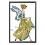 14CT Stamped Canvas Cross Stitch DIY Needlework Art  R825 Flowers Fairy 1