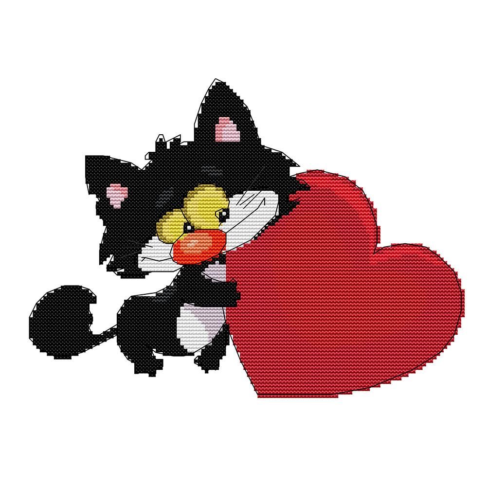 (32*22cm)14ct Stamped Cross Stitch - Cat