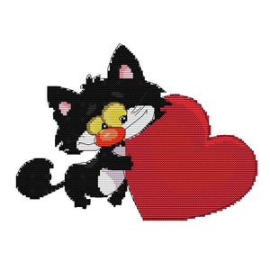 (32*22cm)14ct Stamped Cross Stitch - Cat