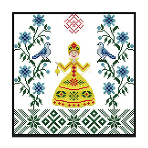 Cartoon Animal Stamped Cross Stitch 14CT Embroidery Set  Princess KB084