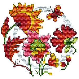 Flowers DIY Cotton Thread Cross Stitch Kit 14CT2 Canvas Needlework (H841)