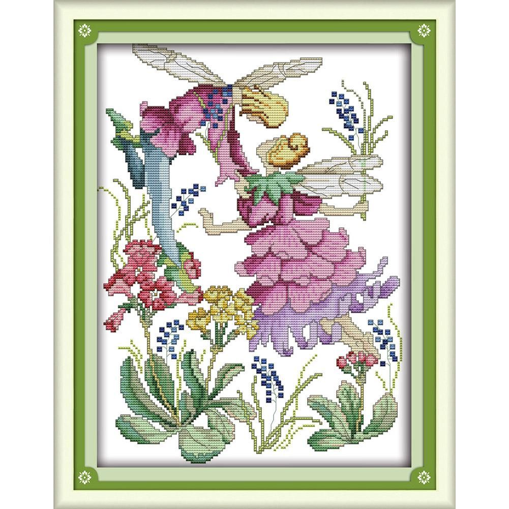 (40*31cm)14ct Stamped Cross Stitch - Flower Girl