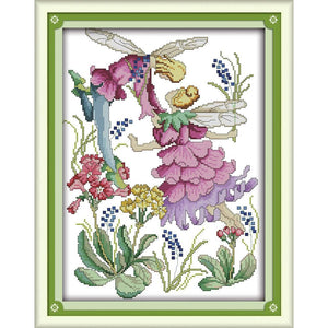 (40*31cm)14ct Stamped Cross Stitch - Flower Girl