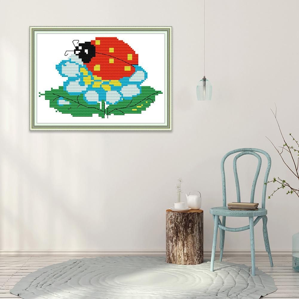 (20*15cm)14ct Stamped Cross Stitch - Ladybug