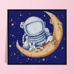 Landing Moon Cross Stitch 14CT Stamped Embroidery Thread Needlework  KB039