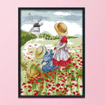 Print Canvas DIY Artwork 14CT Stamped Kit Cross Stitch  F196 Flower Field