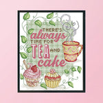 Cross Stitch Kits Printed Canvas Embroidery DIY 14CT Stamp  J341 Tea Cake